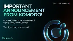 Komodo Wallet DEX has fallen - Not so decentralized after all 👎️