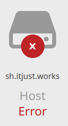 A partial screenshot of a cloudflare error page reading "sh.itjust.works Host Error"